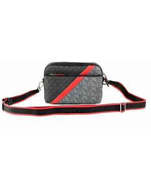 Michael Kors Cooper Signature Stripe Utility Crossbody Bag - Grau