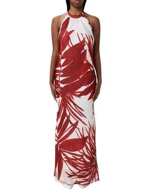 Hanita Rotes Blumiges Maxikleid Frau