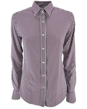 Xacus Overhemden ,Veelkleurig ,Gestreepte Damesblouse - Paars