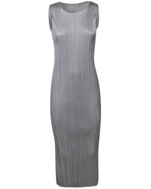 Issey Miyake Vestido Gris Elegante Aw 24, Mujer, Talla