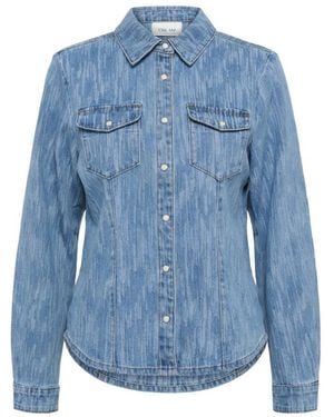 Cream Denim Shirts - Azul