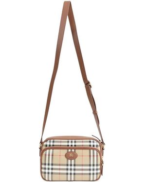 Burberry Tassen ,Katoen Check Pocket Crossbody Tas - Naturel