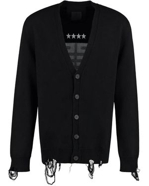 Givenchy Truien & Vesten ,Zwart ,Katoen Katoenen Cardigan Met Intarsia Detail