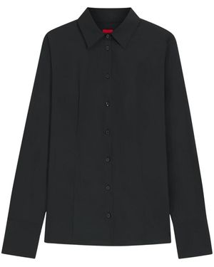 HUGO Slim-Fit Bluse - Schwarz