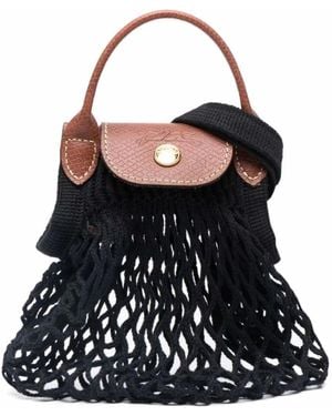 Longchamp Netz Umhängetasche - Schwarz