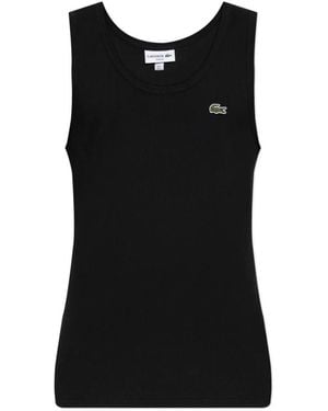 Lacoste Sleeveless Tops - Black