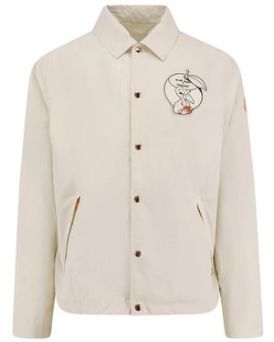 Moncler Weiße Jacken Mit Klassischem Kragen