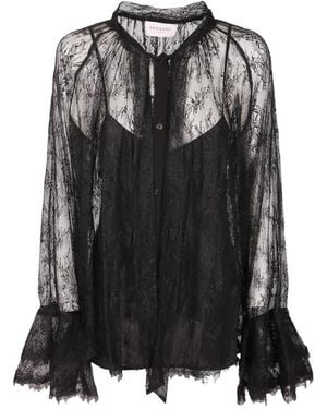 Ermanno Scervino Overhemden ,Zwart ,Leer Camicia