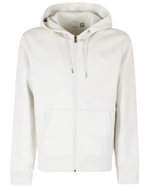 Polo Ralph Lauren Hoodies & Sweatvesten ,Grijs ,Katoen Zip-Up Hoodie - Wit