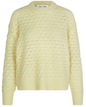 Samsøe & Samsøe Pointelle sweater pear sorbet - Gelb