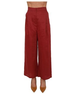 Max Mara Broeken ,Rood ,Wide Broeken