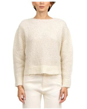 Tela Blauer alpaka pullover - rundhals - Natur