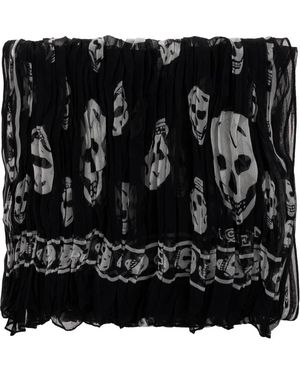 McQueen Silky Scarves - Negro
