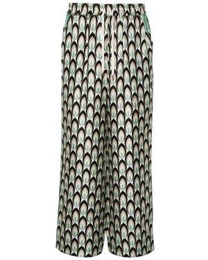 Lorena Antoniazzi Seidenhose mit grafischem druck - Schwarz