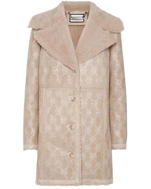 Philipp Plein Coat Monogram - Naturel