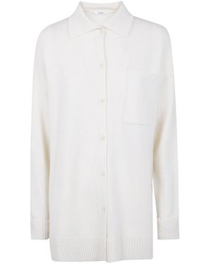 Max Mara Kaschmir Poloshirt Im Bull-Stil - Weiß