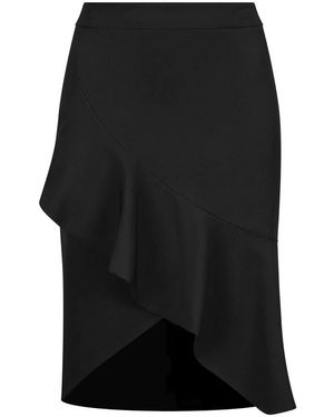 Nicowa Rokken ,Zwart ,Leer Elegante Ruffle Rok Lowiana