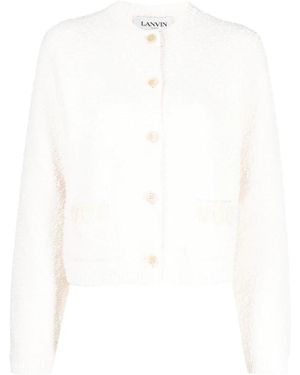 Lanvin Truien & Vesten ,Wit ,Katoen Textured Cardigan