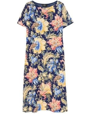 Etro Jurk Met Korte Mouwen - Blauw