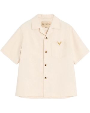 Valentino Garavani Short Sleeve Shirts - Natural