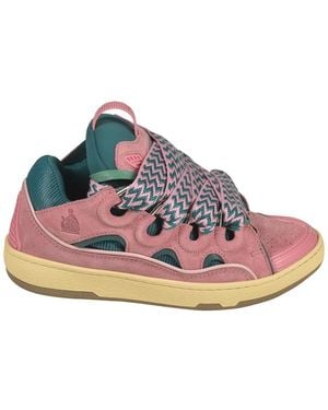 Lanvin Curb Leather Sneakers - Blau