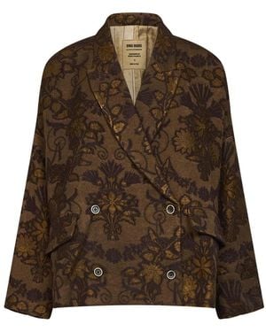 Uma Wang Floral Jacquard Blazer - Bruin