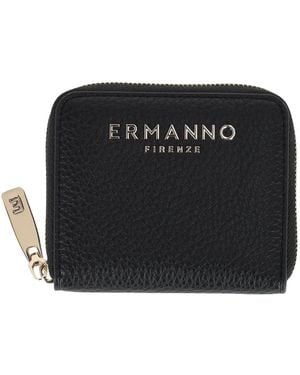 Ermanno Scervino Accessoires ,Zwart ,Leer Kleine Ritsportemonnee