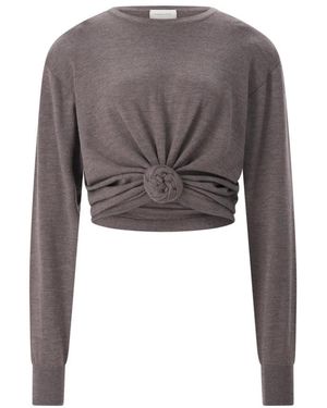 Magda Butrym Truien & Vesten ,Bruin ,Round-Neck Truien - Grijs