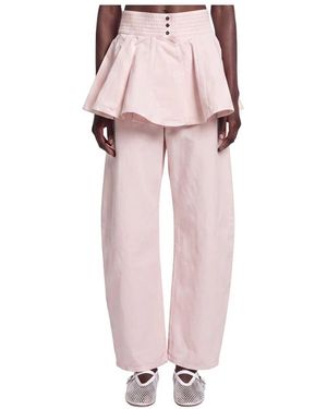 Alaïa Jeans ,Roze ,Denim Denim Peplum Riemrok