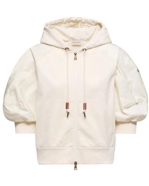 Moncler Hoodies & Sweatvesten ,Maglia Aperta Con Zip - Naturel