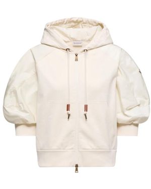 Moncler Hoodies & Sweatvesten ,Maglia Aperta Con Zip - Naturel