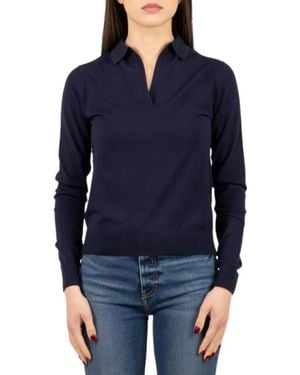 Weekend by Maxmara V-Neck Knitwear - Blue