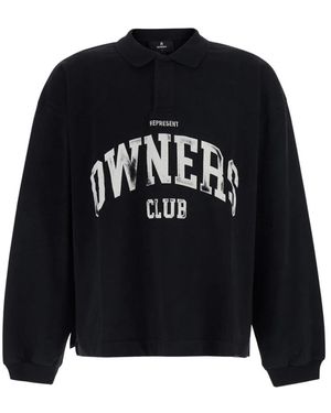 Represent Hoodies & Sweatvesten ,Zwart ,Katoen Owners Club Rugby Polo - Blauw