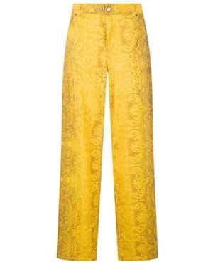 Roberto Cavalli Wide Trousers - Yellow