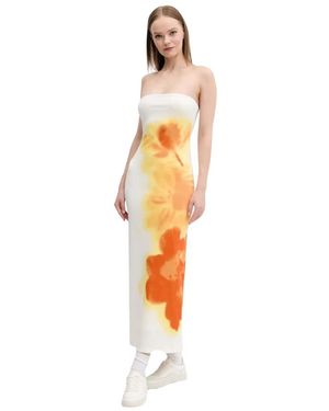 Desigual Kleedjes ,Veelkleurig ,Polyester Amberes Jurk - Wit