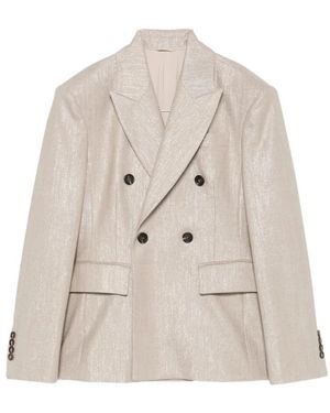 Brunello Cucinelli Blazers - Natural