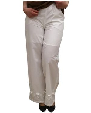 White Wise Wide Trousers - Gris
