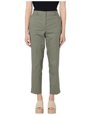 Kaos Broeken ,Groen ,Leer Poplin High-Waist Broeken