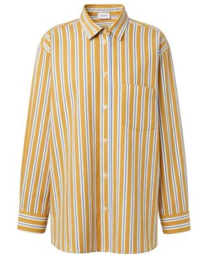 ANDAMANE Overhemden ,Geel ,Polyester New Georgiana Oversized Shirt - Naturel