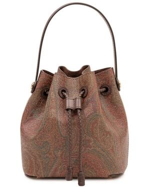 Etro Mini Paisley Beuteltasche - Braun