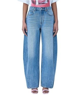 Alexander Wang Jeans ,Blauw ,Denim Wide-Leg Denim Jeans