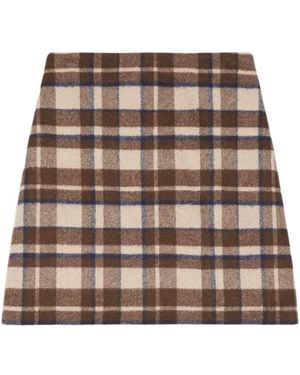 Weekend by Maxmara Kurzer wollkarorock mit unsichtbarem seitlichem reißverschluss - Braun