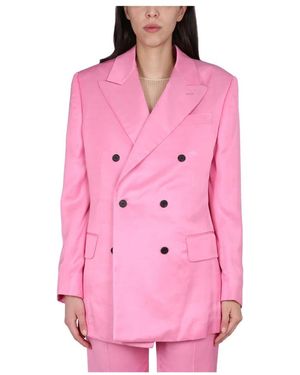 Tom Ford Soft Fluid Twill Boyfriend Db Jacket - Roze
