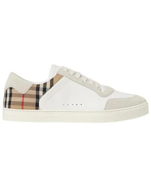 Burberry Arthur Leder-Wildleder-Sneakers - Weiß