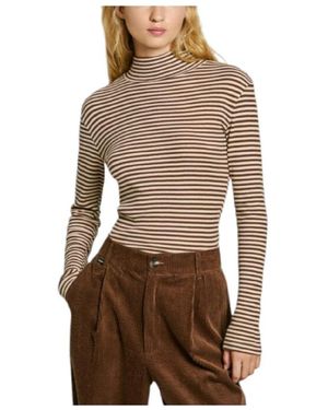 Pepe Jeans Long Sleeve Tops - Brown