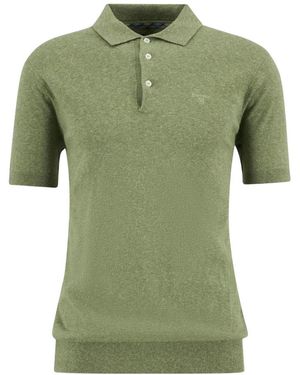 Barbour Muston Linnenmix Gebreide Poloshirt - Groen