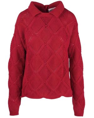Semicouture Strickpullover Mit Rundhalsausschnitt - Rot