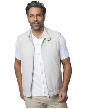 Eleventy Gilet Grège Zonder Mouwen Met Rits - Wit