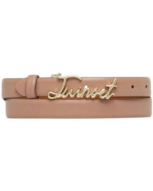 Twinset Accessoires ,Logo Gesp Riem - Naturel