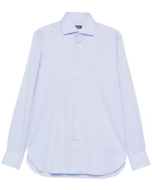 ZEGNA Overhemden ,Blauw ,Lange Mouwen Overhemd